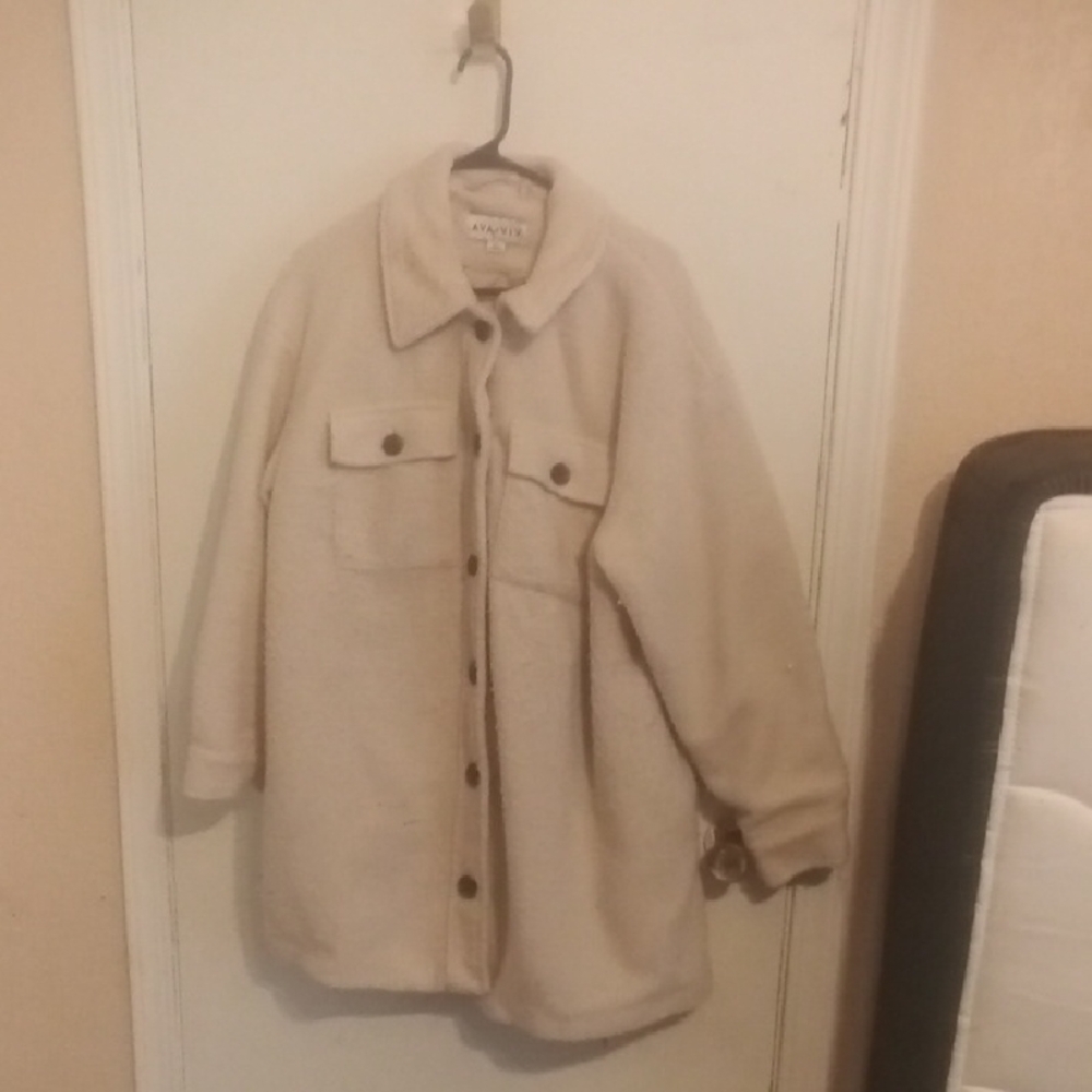 Forever 21 Cream Teddy Jacket